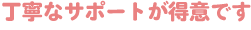 丁寧なサポートが得意です