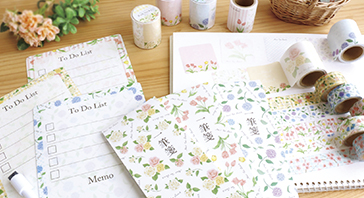 OEM(ODM)制作事例：ハウステンボス株式会社様　季節のお花の文具シリーズ