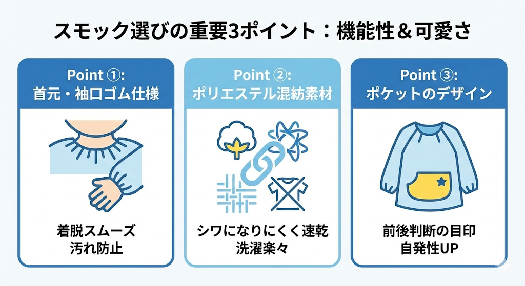 ◆スモック選びのポイントの概要図