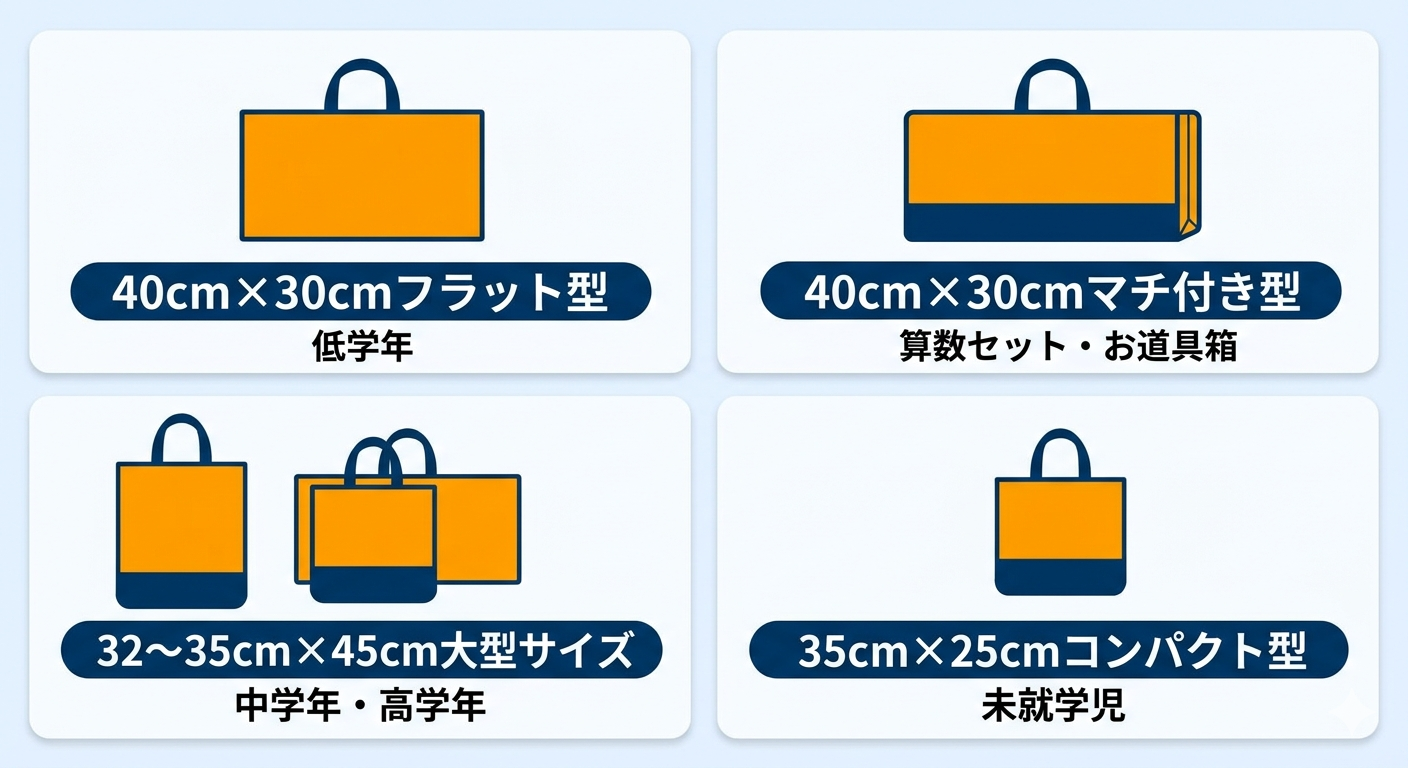 ◆レッスンバッグのサイズ概要図